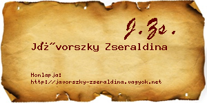 Jávorszky Zseraldina névjegykártya